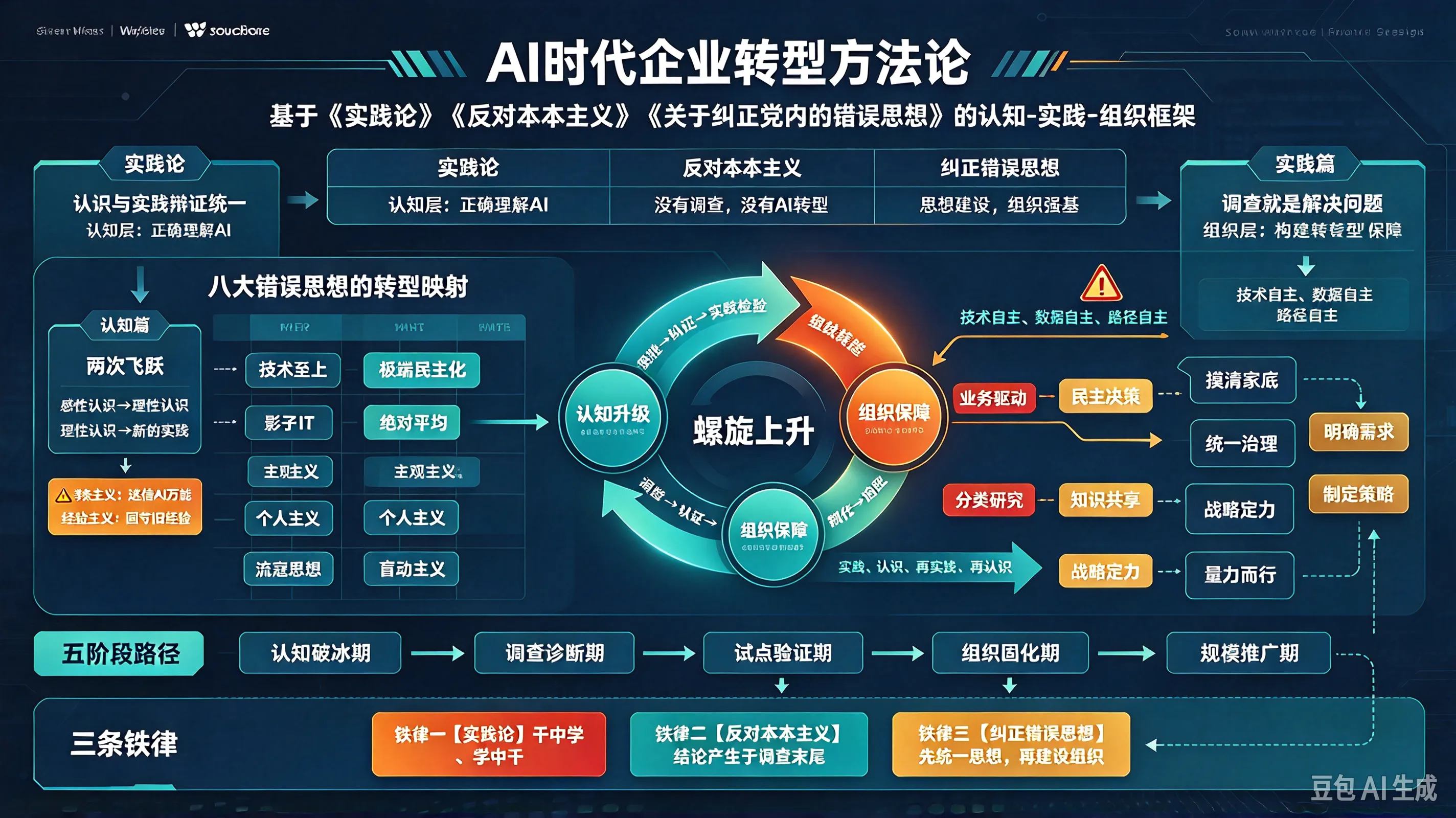 AI 时代企业转型方法论：认知—实践—组织三层框架